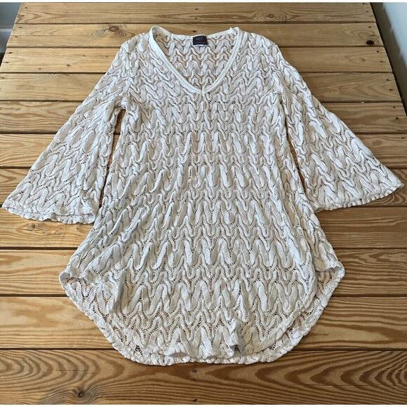 Elif Jordan Taylor Lace Flare Sleeve Top Size Medium Women’s Ivory - Picture 1 of 8